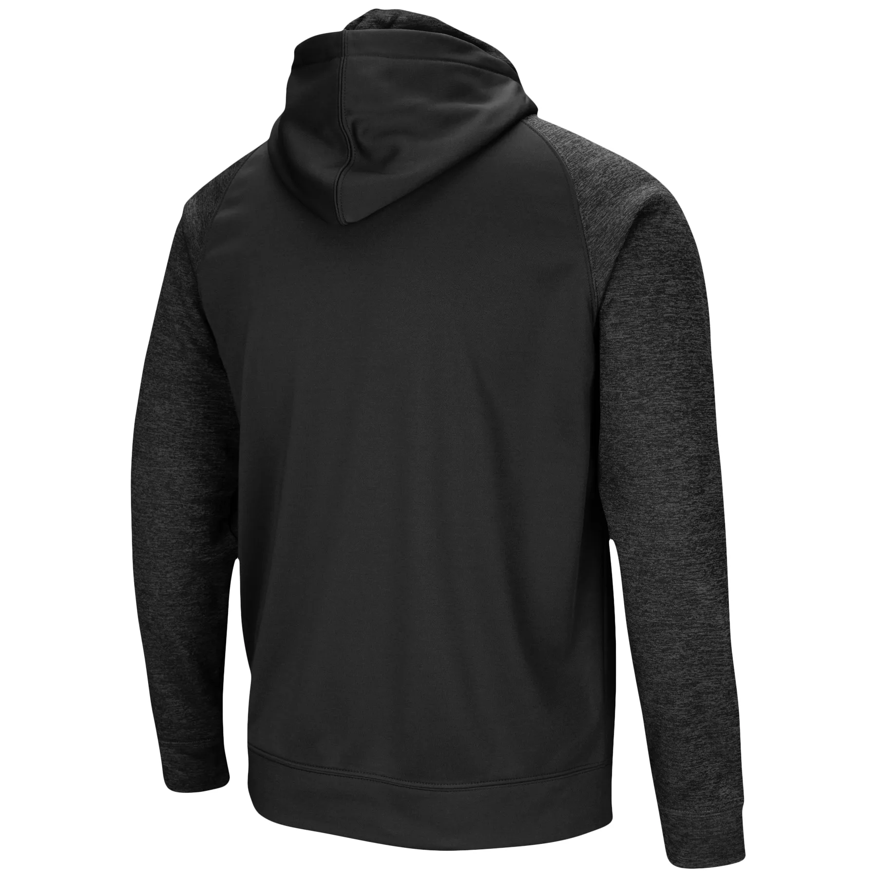 Men's Colosseum Black Arkansas Razorbacks Blackout 3.0 Tonal Raglan Full-Zip Hoodie