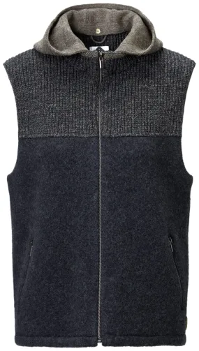 Mens Knitted Walking Vest, Blue-black | Manufactum