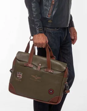 Men's leather bag dark khaki royal air force crooks