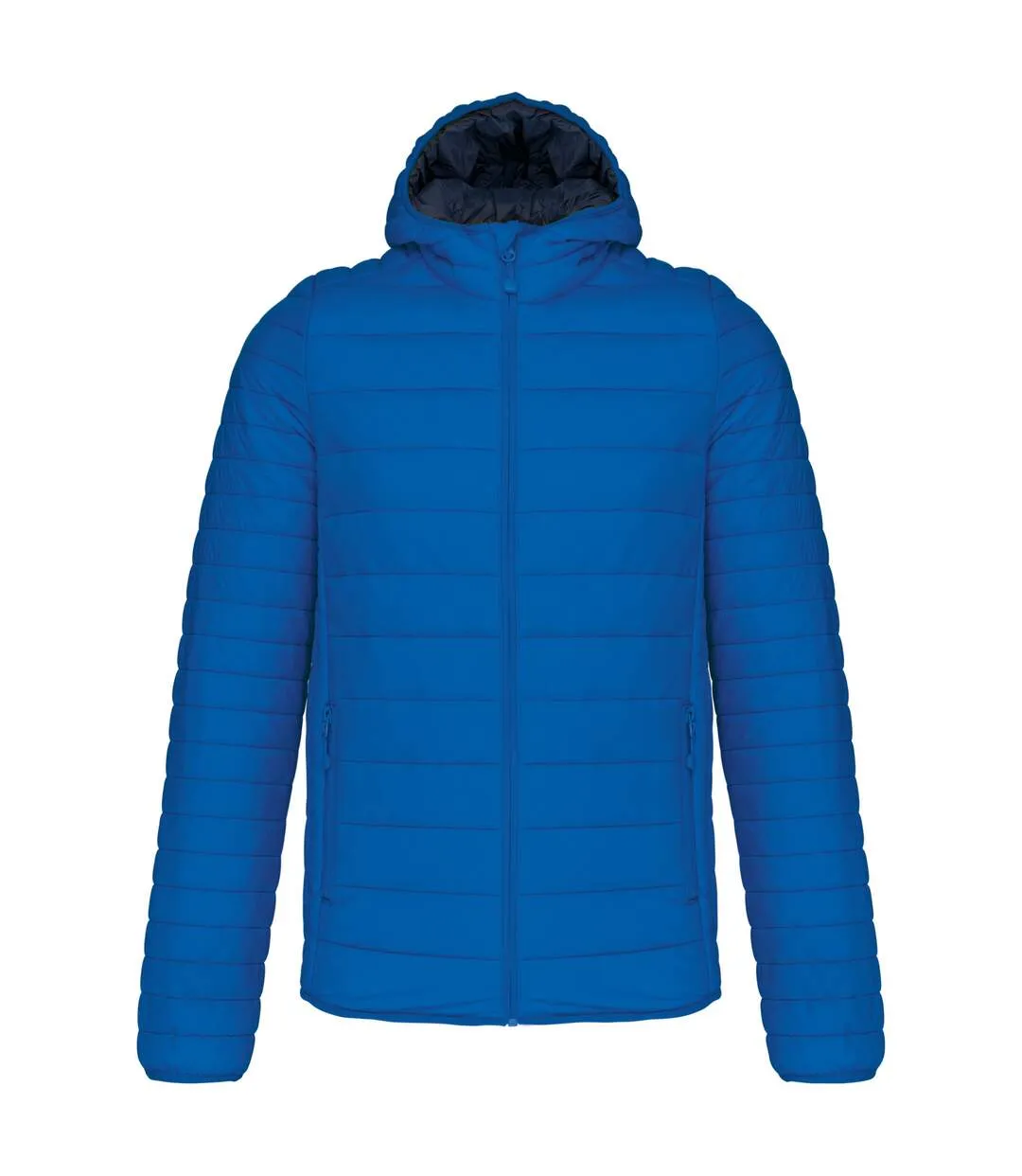 Mens lightweight hooded padded jacket light royal blue Kariban