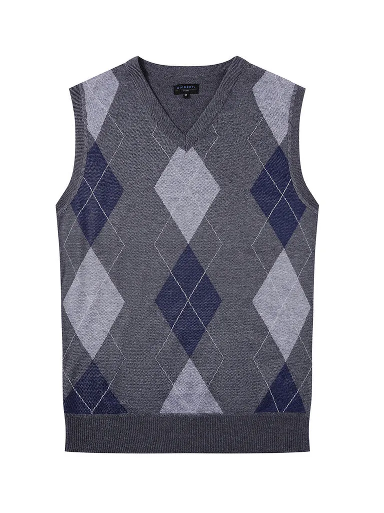 Mens Super Soft Diamond Knitted Sleeveless Vest