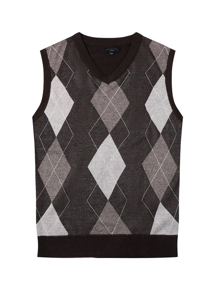 Mens Super Soft Diamond Knitted Sleeveless Vest