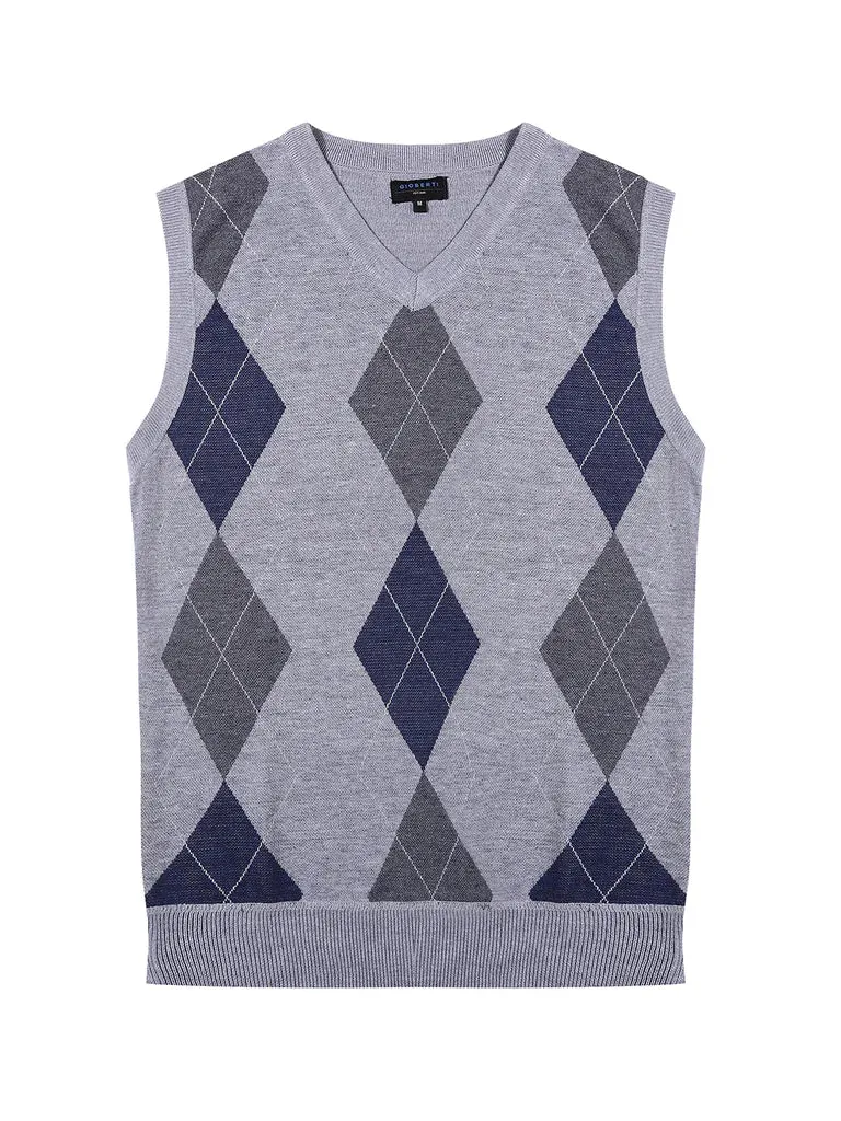 Mens Super Soft Diamond Knitted Sleeveless Vest