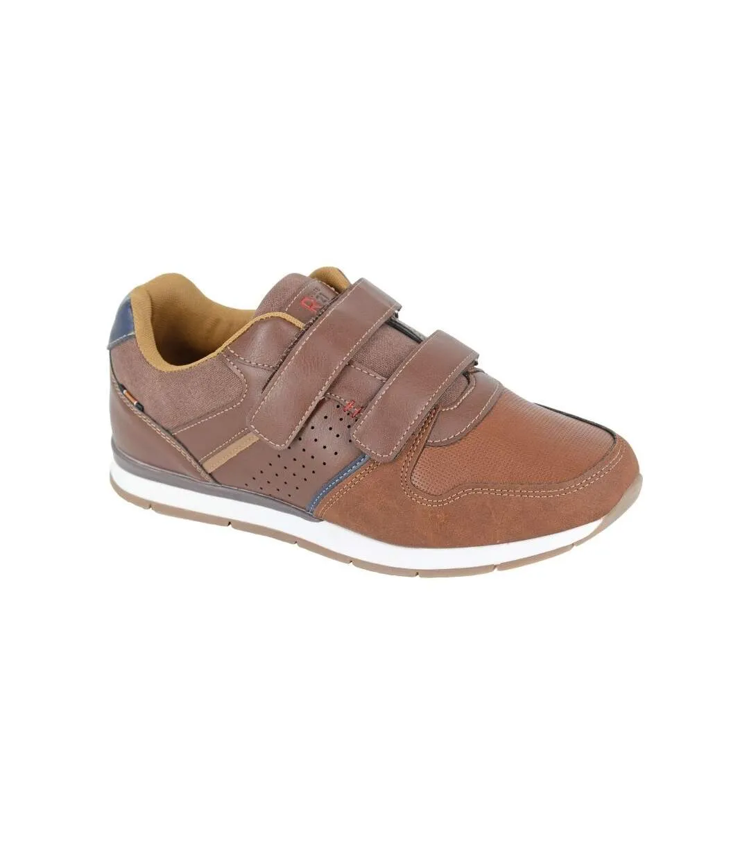 Mens synthetic nubuck trainers brown R21