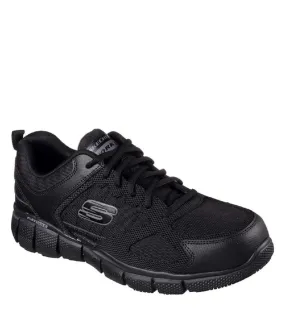 Mens telphin sanphet leather trainers black Skechers