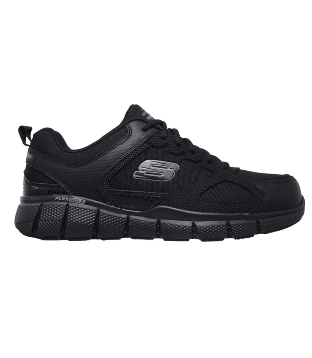 Mens telphin sanphet leather trainers black Skechers