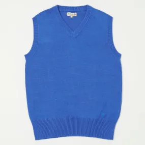 Merz b. Schwanen KVE02 Plant Based Knitted Vest - Washed Blue