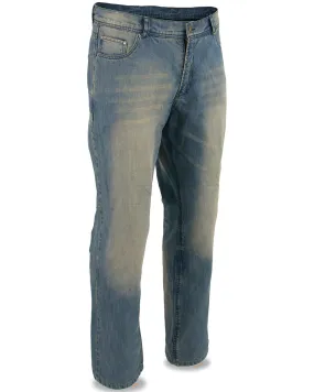 Milwaukee Leather Men's Blue 34" Denim Jeans Reinforced With Aramid - Big