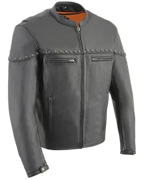 Milwaukee Leather Men's The Skelly Racer Leather Motorcycle Jacket - 3X