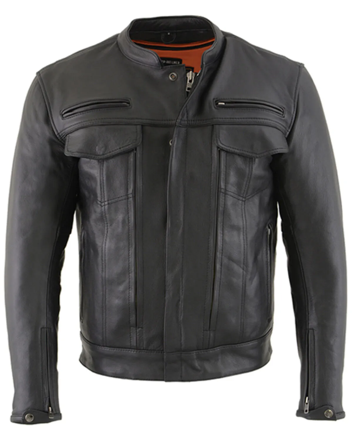 Milwaukee Leather Men's Vented Scooter Zip-Front CoolTec Leather Jacket