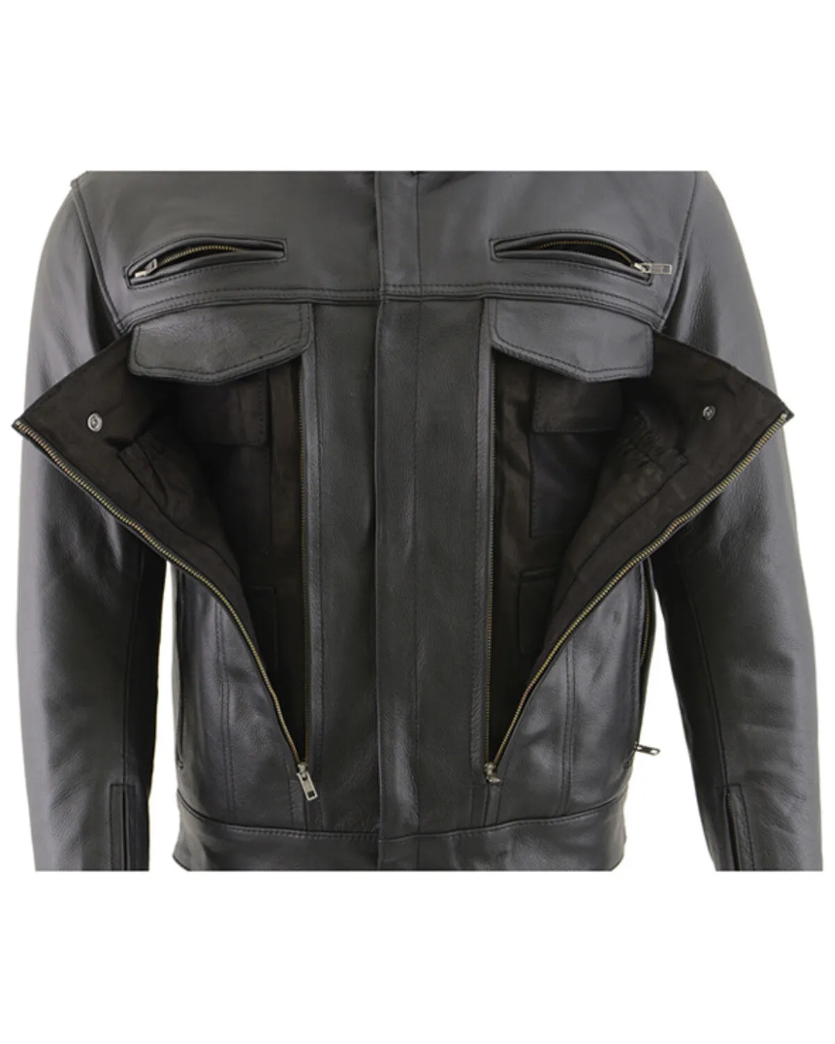 Milwaukee Leather Men's Vented Scooter Zip-Front CoolTec Leather Jacket