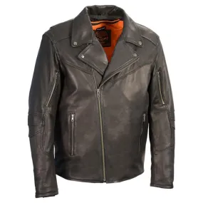 Milwaukee Leather Men's Lightweight Triple Stitch Extra Long Beltless Biker Jacket