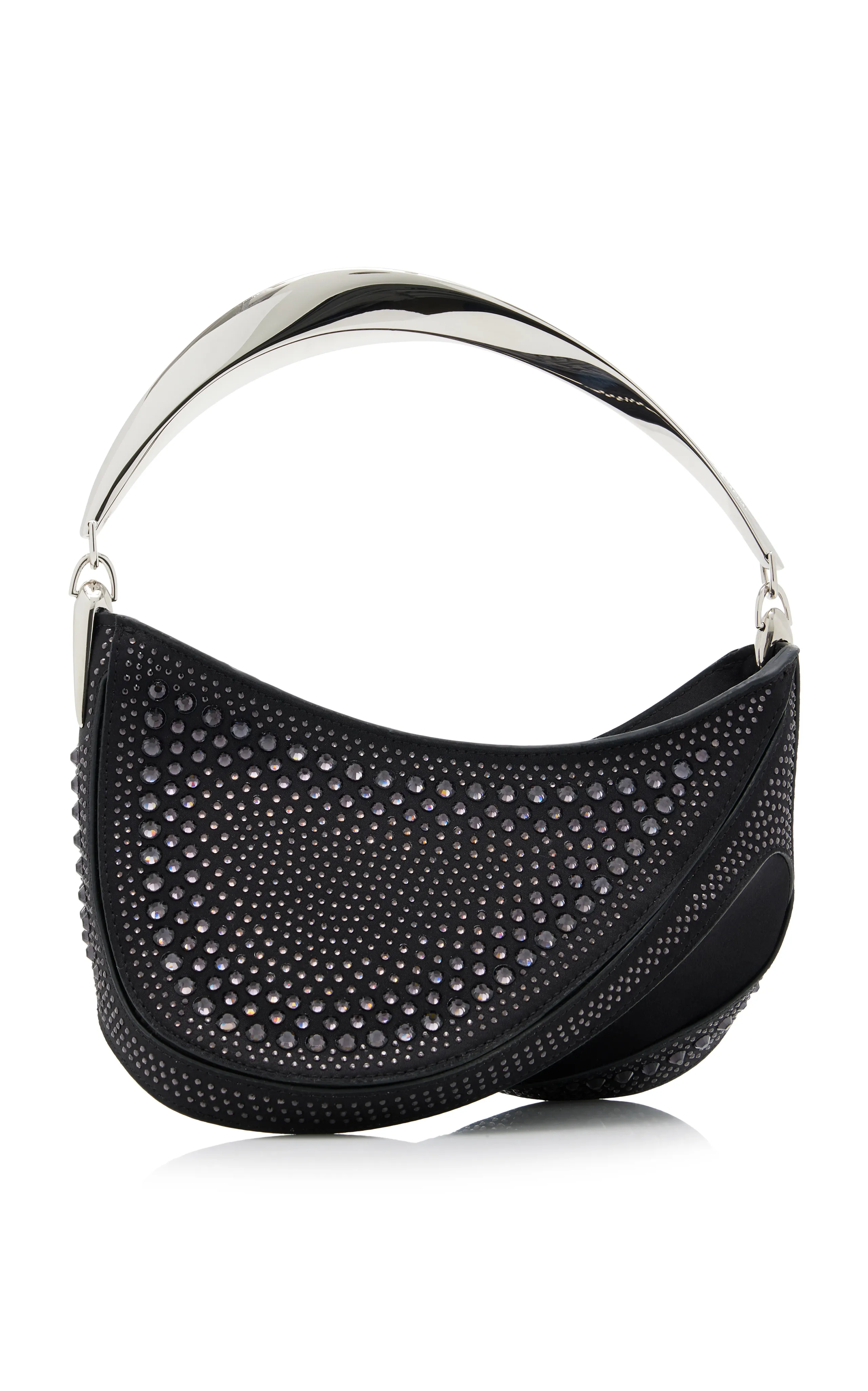 MUGLER Spiral Small Crystal-Embellished Leather Bag