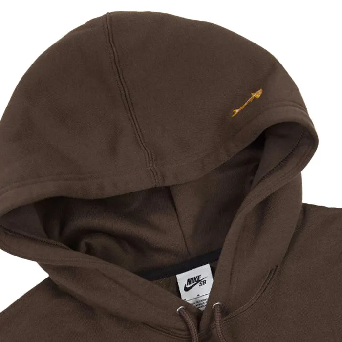 Nike SB Orange Label Oski Fleece Skate Hoodie Baroque Brown