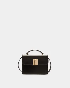 Ollam Mini Top Handle Bag in Black Brushed Leather 