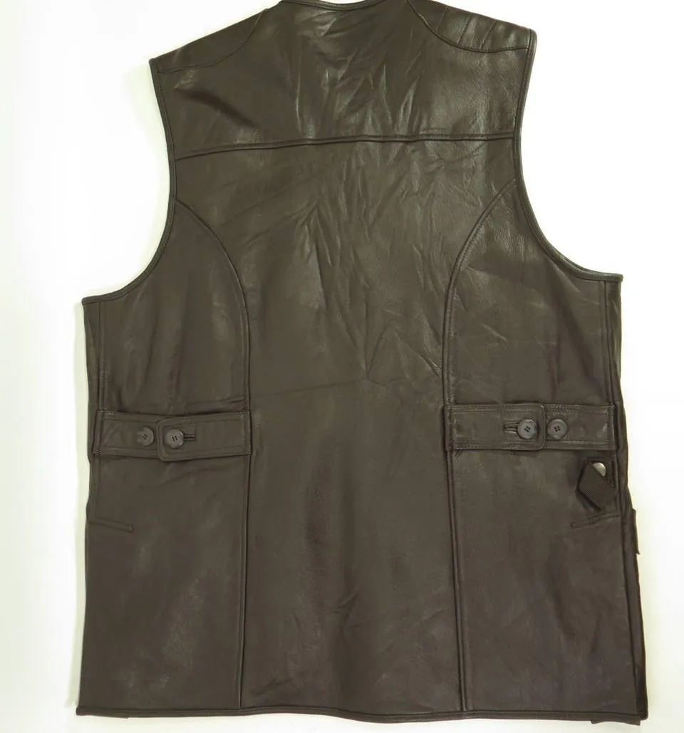 Orvis Hunting Leather Vest Mens XL Fishing Soft Sportsman Shooting