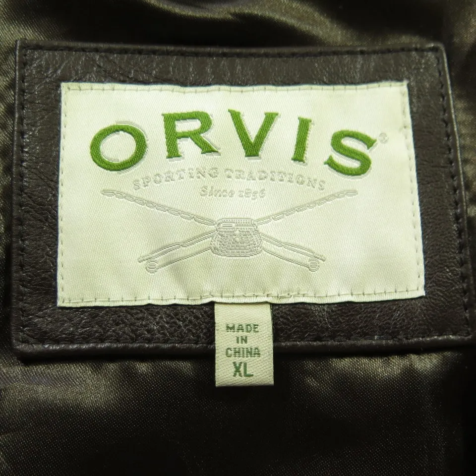 Orvis Hunting Leather Vest Mens XL Fishing Soft Sportsman Shooting