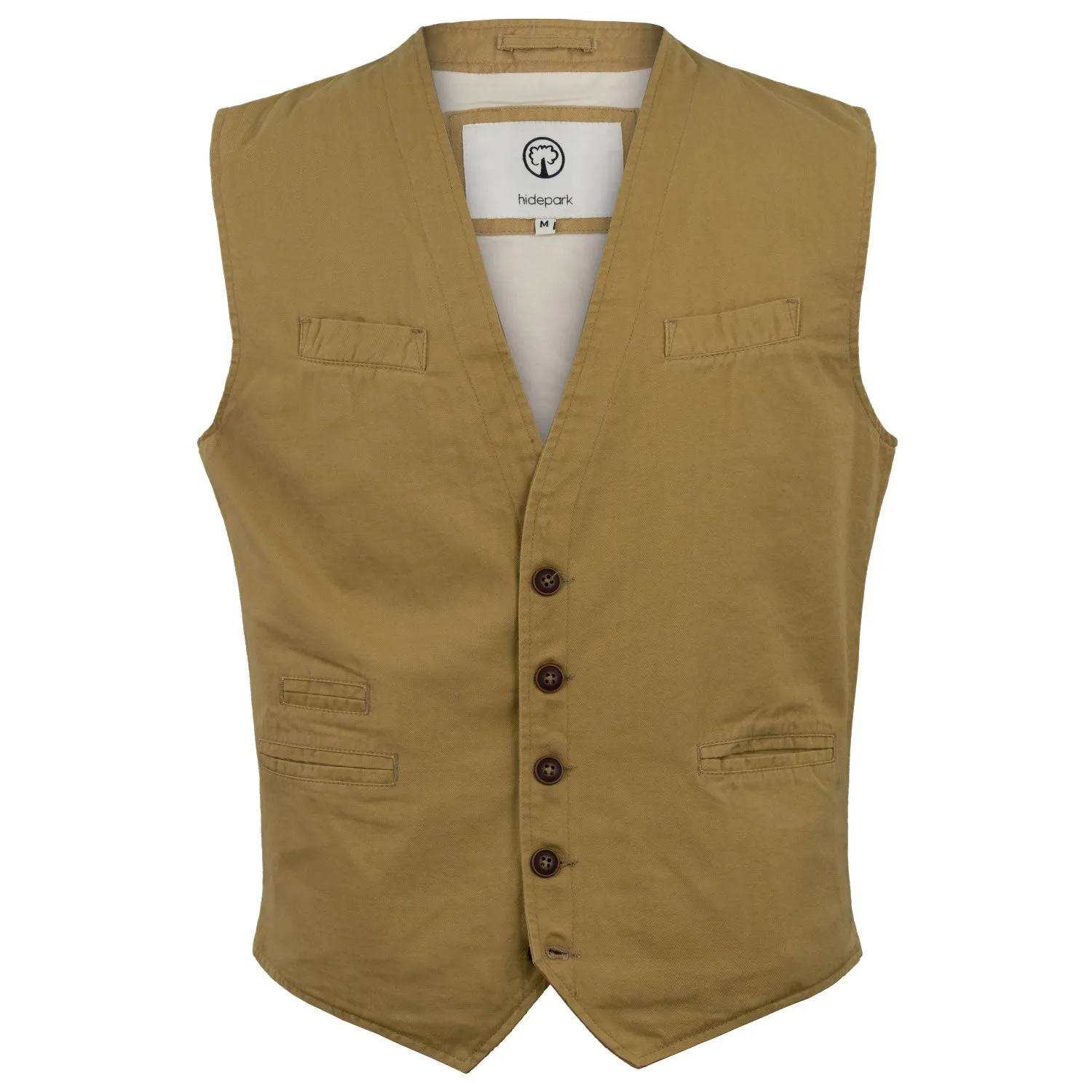 Oscar - Mens Beige Cotton Waistcoat