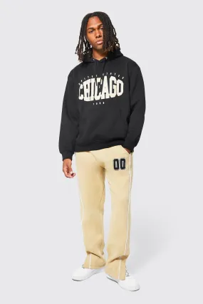 Oversized Chicago Piping Hooded Tracksuit