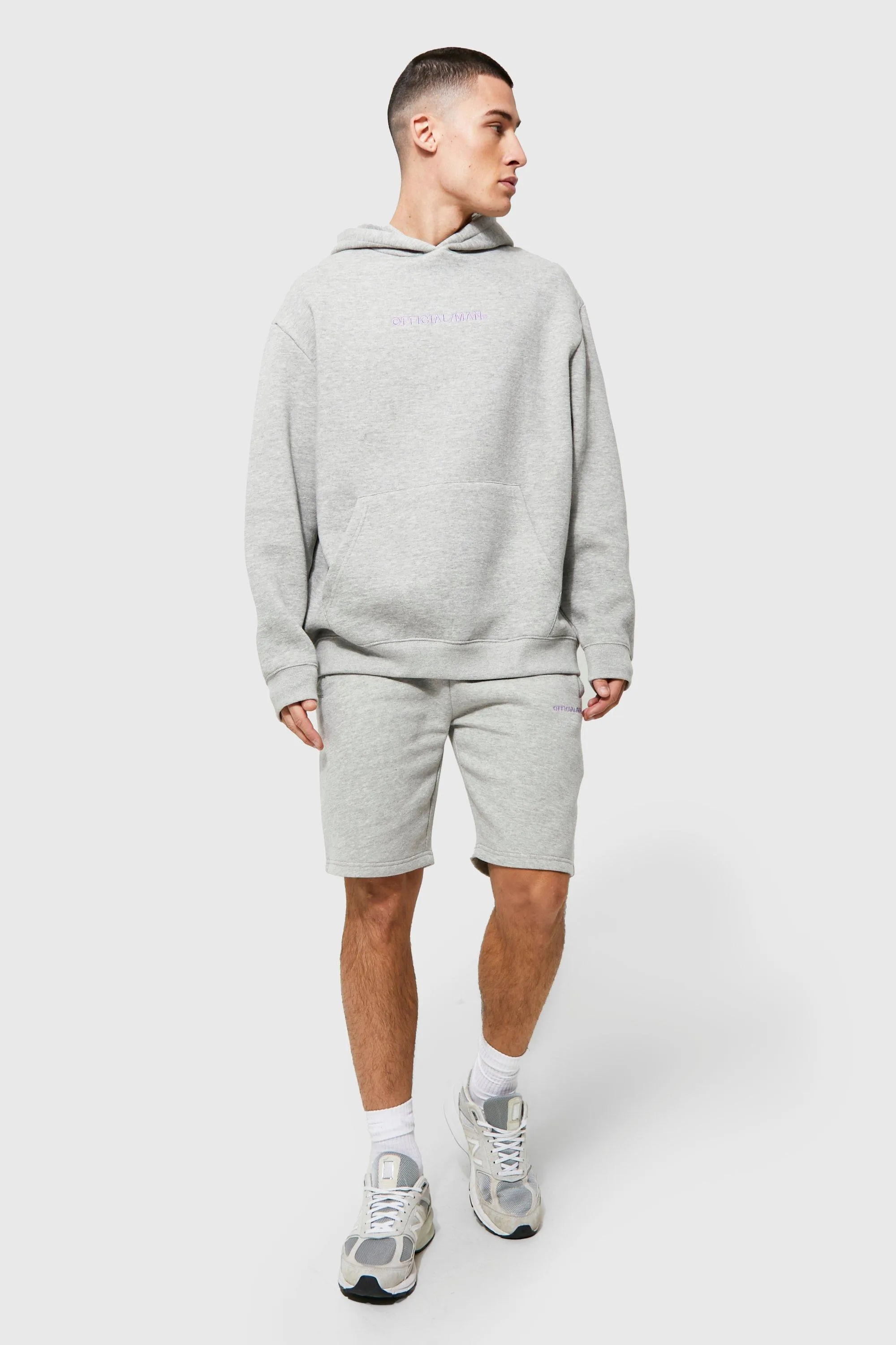 Oversized Official Man Hooded Short Tracksui