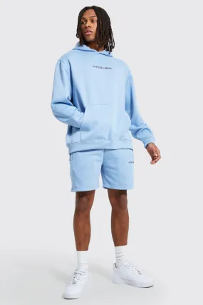 Oversized Official Man Hooded Short Tracksuit