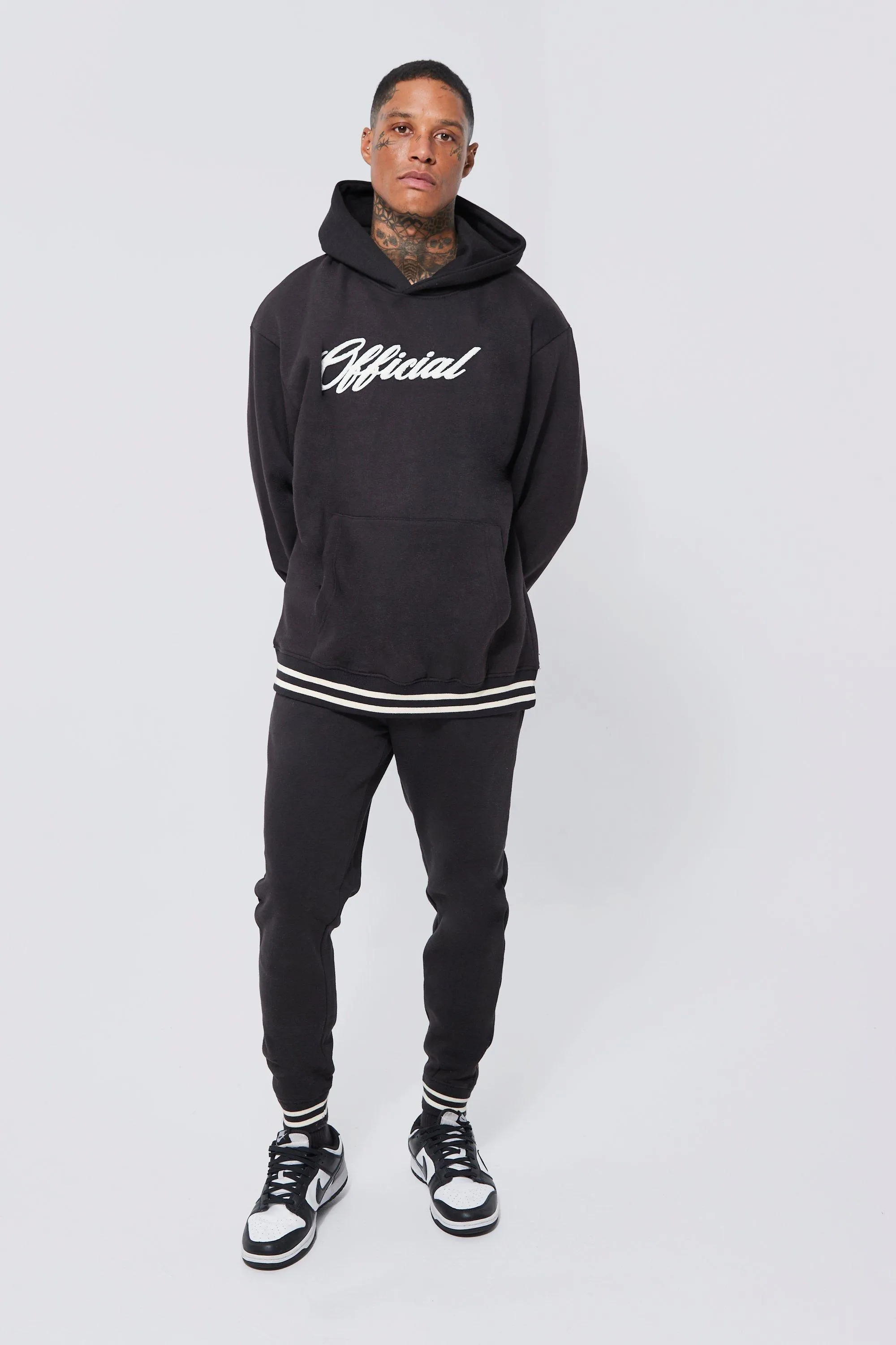 Oversized Sports Rib Hooded Tracksuit