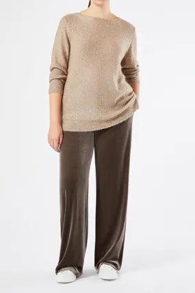 Persona (by Marina Rinaldi) PALMETI KAKI STRETCH CHENILLE TROUSERS