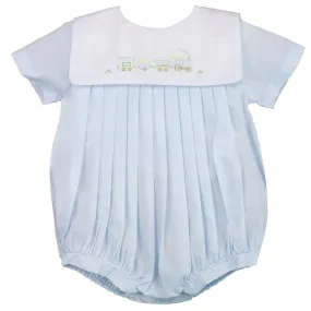 Petit Ami Romper with Train Embroidery