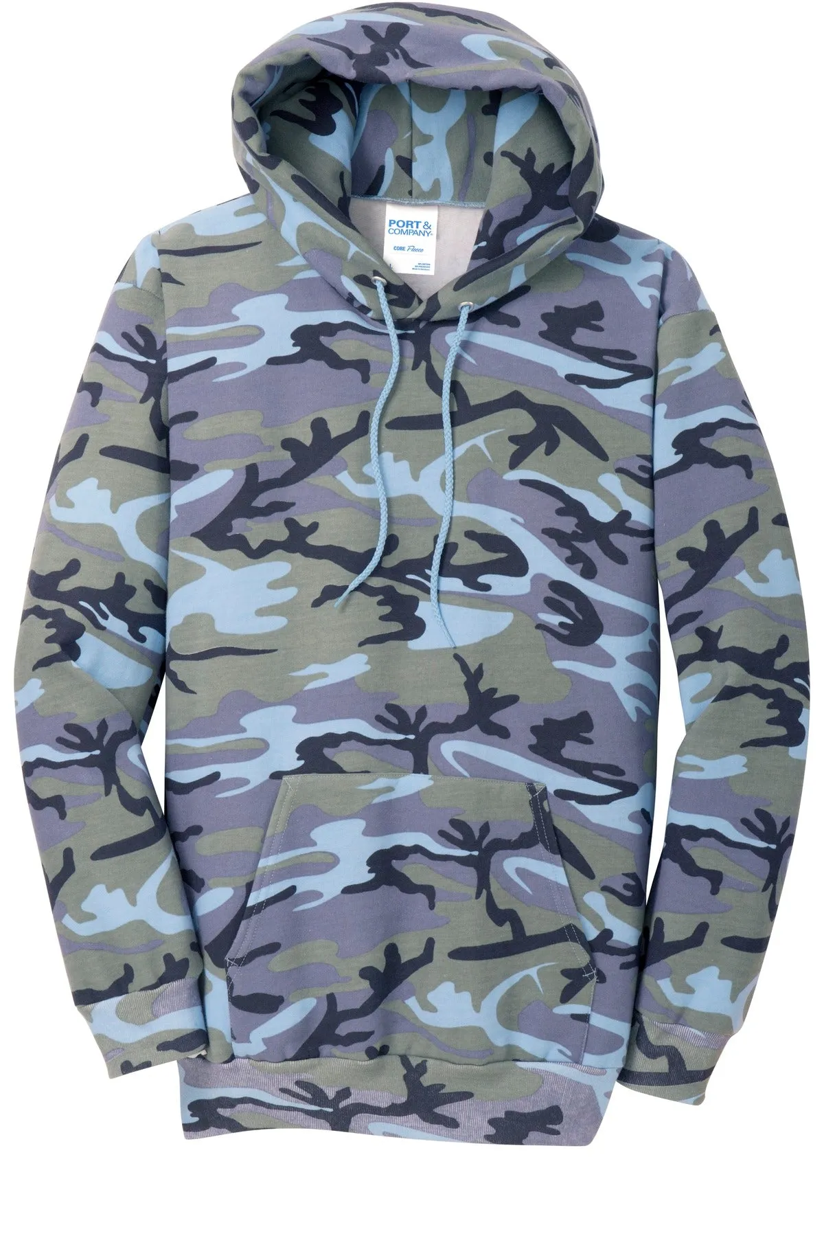 Port & Company Men's Core Fleece Camo Pullover Hooded Sweatshirt. PC78HC