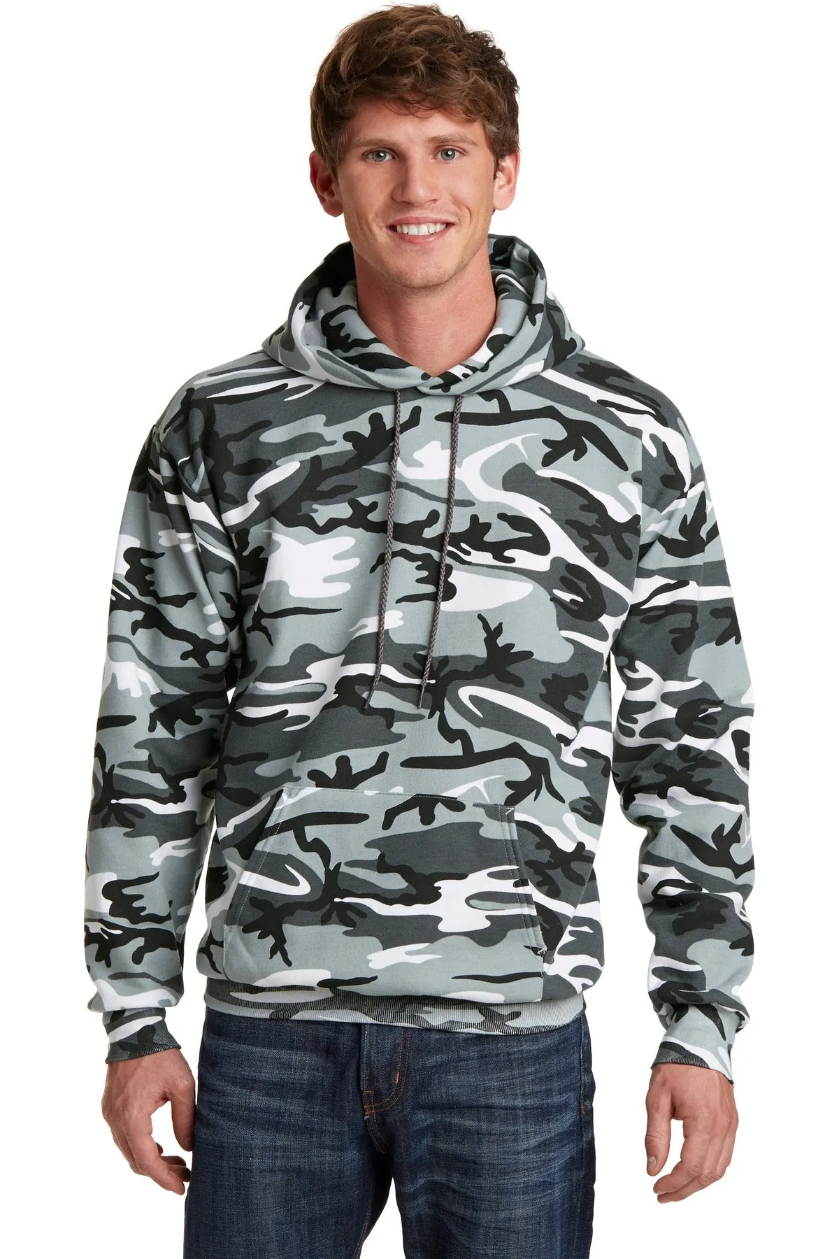 Port & Company Men's Core Fleece Camo Pullover Hooded Sweatshirt. PC78HC