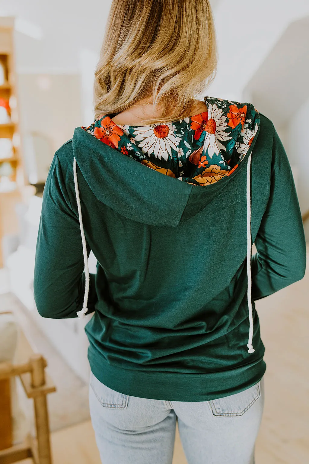 PREORDER Half Zip Hoodie | GREEN Boho Garden - shipping mid September