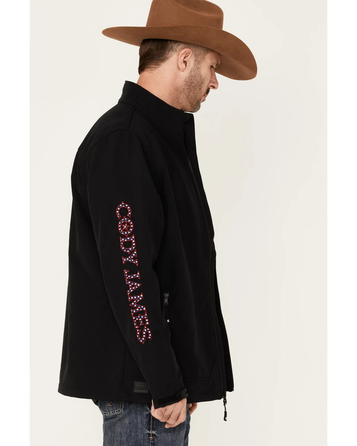 Product Name:  Cody James Core Men's American Embroidered Sleeve Zip-Front Steamboat Jacket