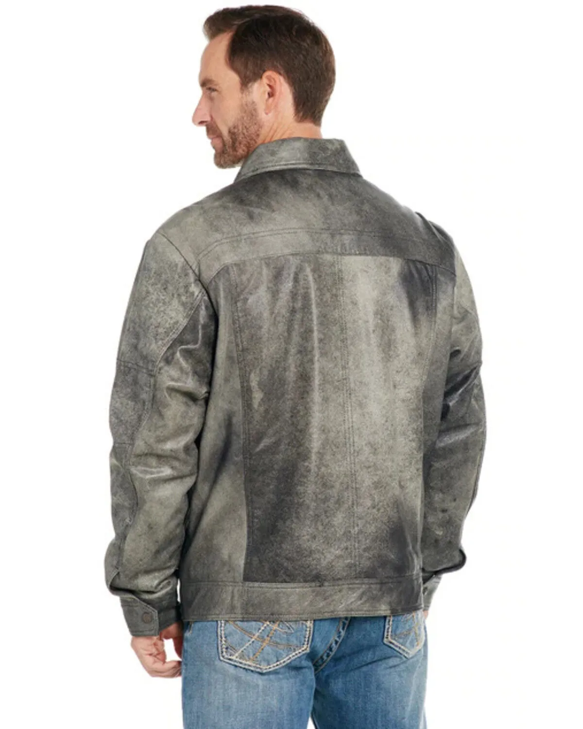 Product Name:  Cripple Creek Men's Open Bottom Zip Front Distressed Lamb Nappa Jacket