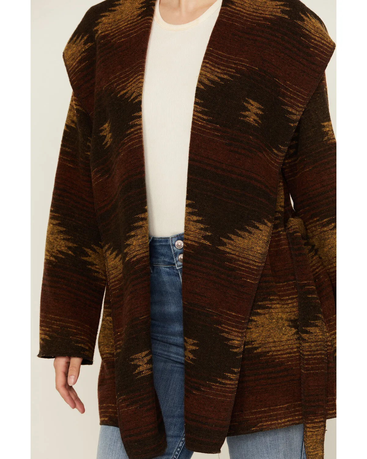 Product Name:  Cripple Creek Women's Southwestern Print Hooded Wrap Jacket