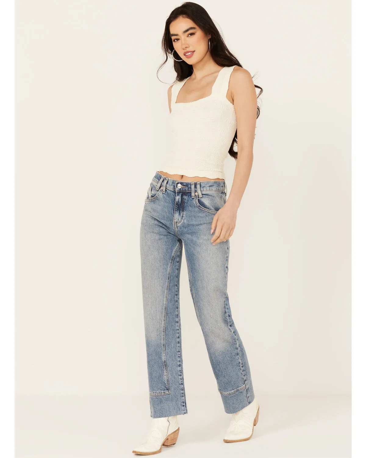 Product Name:  Free People Women's Risk Taker Straight Stretch Denim Jeans