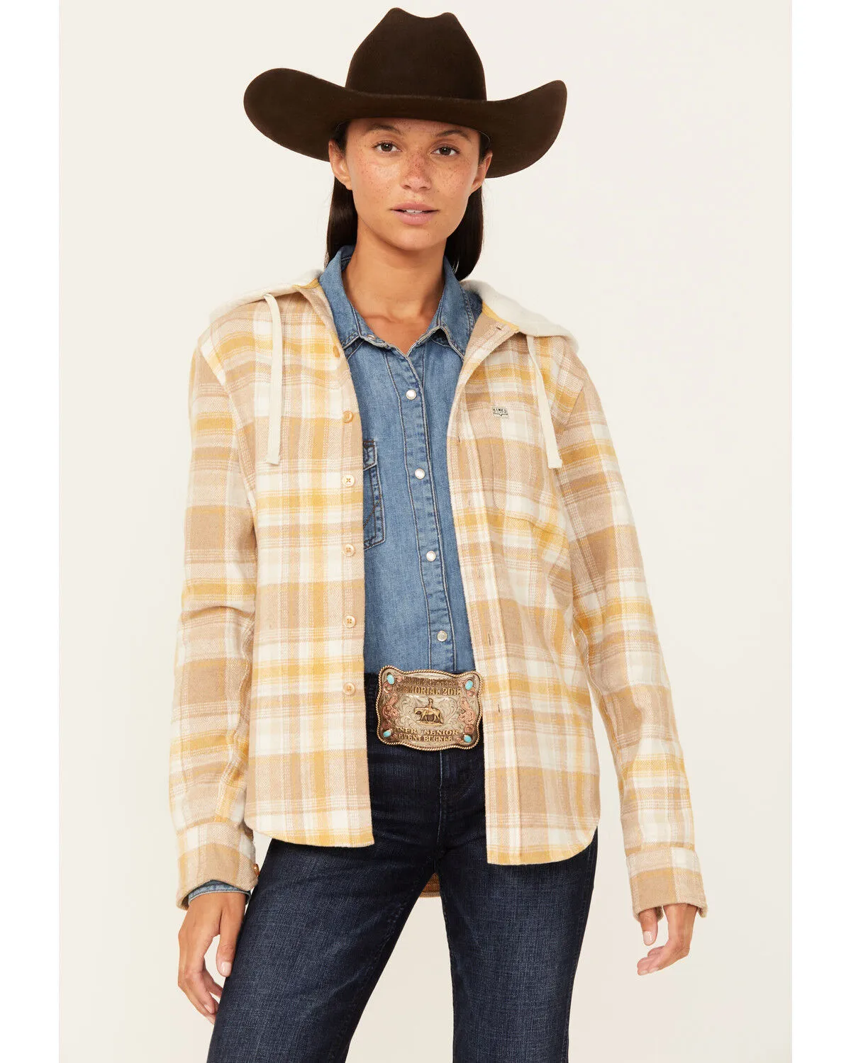 Product Name:  Kimes Ranch Delano Plaid Print Hooded Flannel Jacket