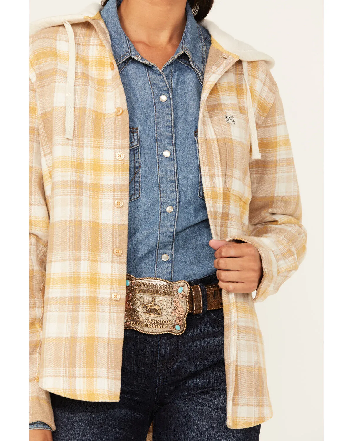 Product Name:  Kimes Ranch Delano Plaid Print Hooded Flannel Jacket