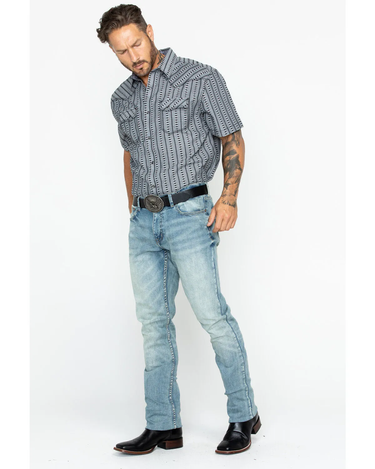 Product Name:  Moonshine Spirit Men's Sutton Light Wash Slim Straight Stretch Denim Jeans