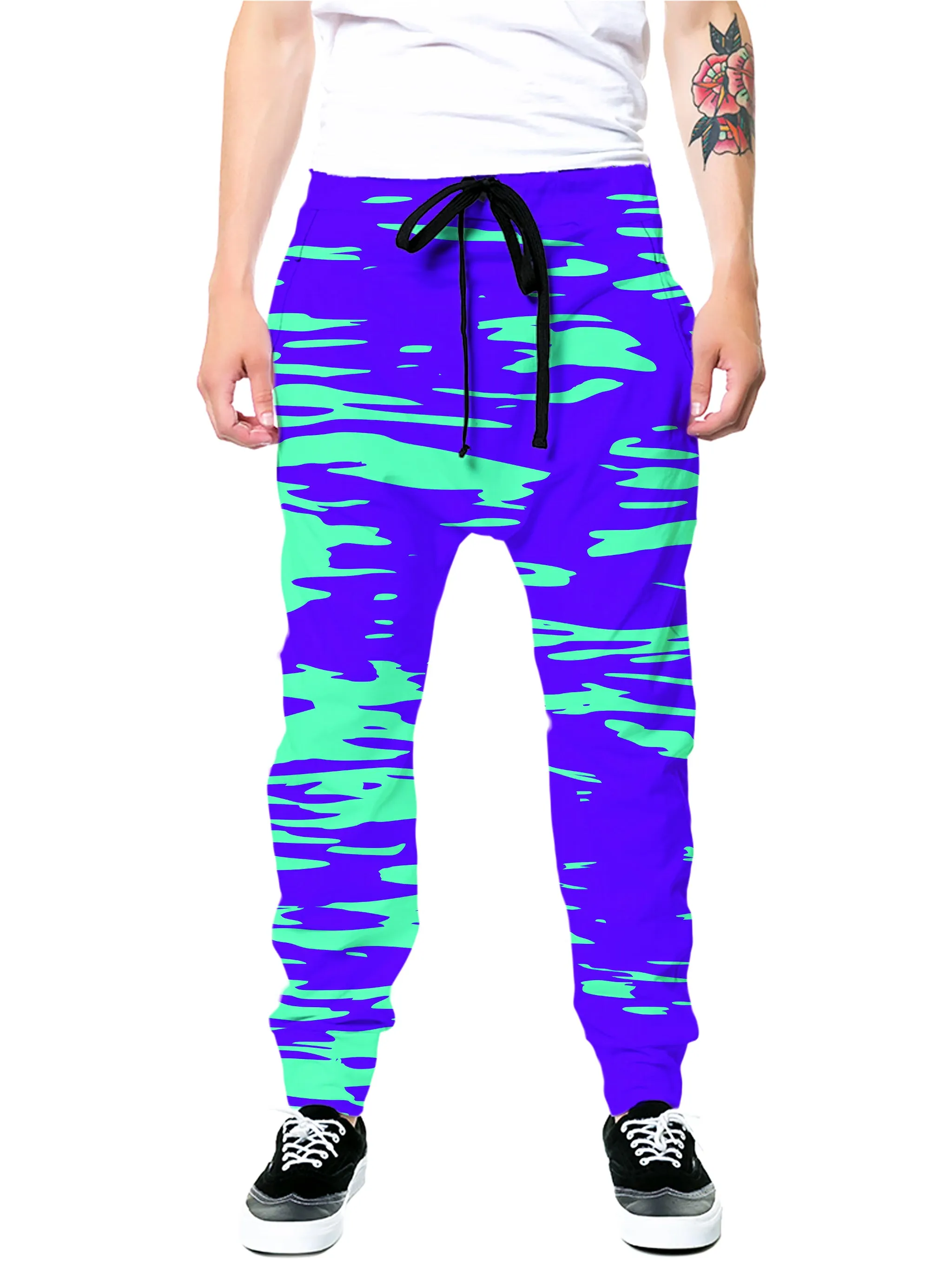 Purple Mint Rave Zebra Stripe Zip-Up Hoodie and Joggers Combo