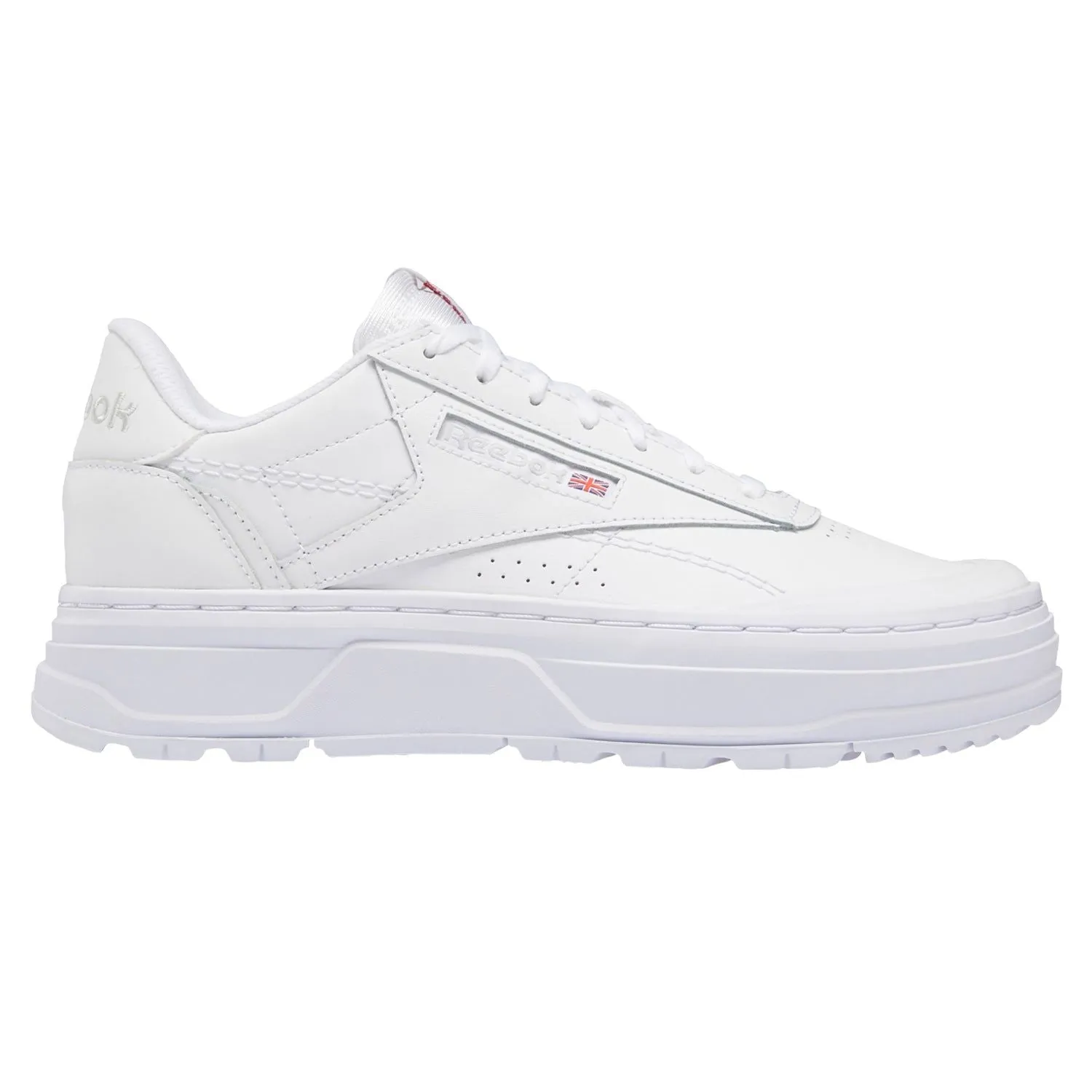 Reebok Womens Club C Double Geo Platform Shoes - White