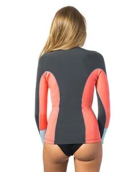 Rip Curl G Bomb Ladies 1mm Front Zip Wetsuit Jacket 2017 - Coral