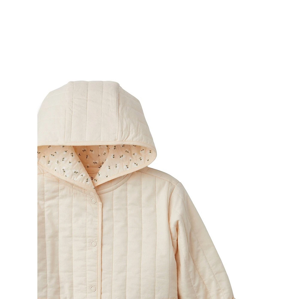 RISE LITTLE EARTHLING Baby's Organic Cotton Quilted Hooded Jacket