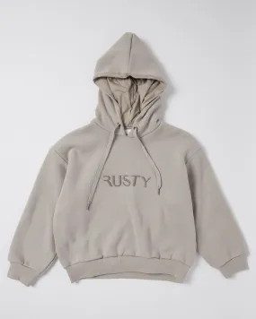 Rusty Rusty Signature Hooded Fleece - Teens - Grey Cloud | SurfStitch