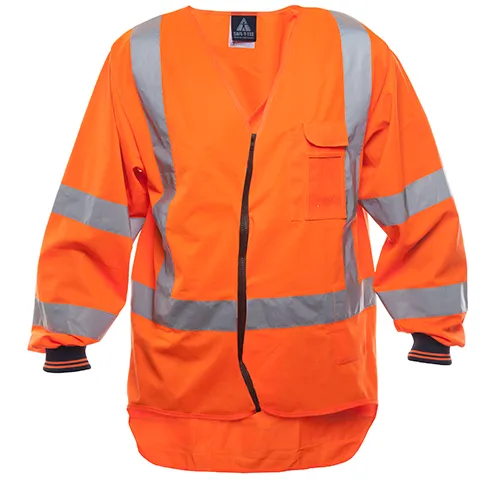 Safe-t-tec Hi-vis Orange D/n Zipped Vest - Long Sleeve