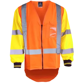 Safe-t-tec Hi-vis Yellow/orange D/n Zipped Vest - Long Sleeve, Ttmc Mtc