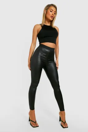 Shaped High Waisted Shiny Leggings