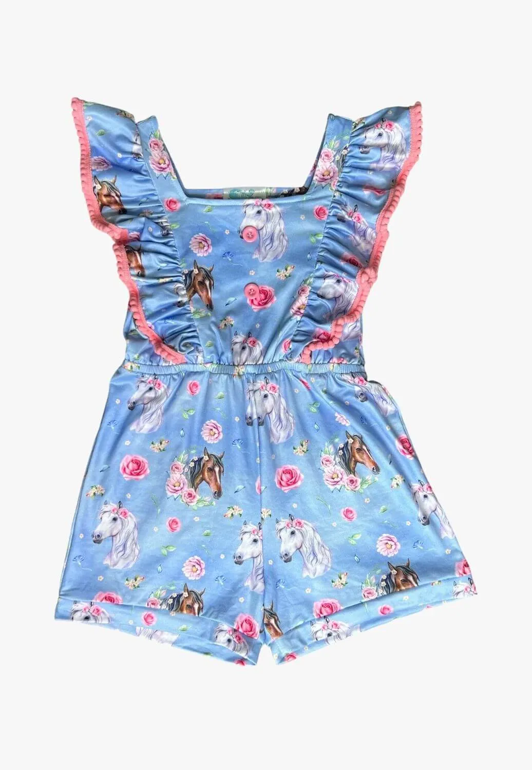 Shea Baby Floral Horse Shorts Romper