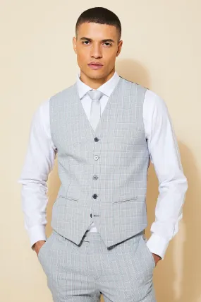 Skinny Check Waistcoat