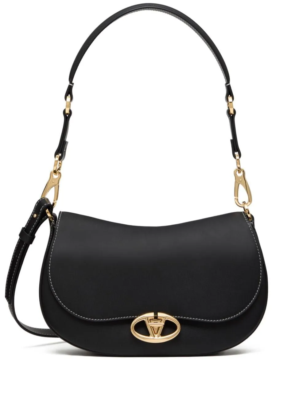 SMALL OHVAL BLACK SHOULDER BAG