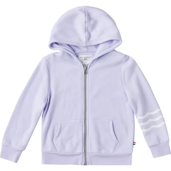 Sol Angeles Girls Waves Long Sleeve Zip Hoodie, Petal